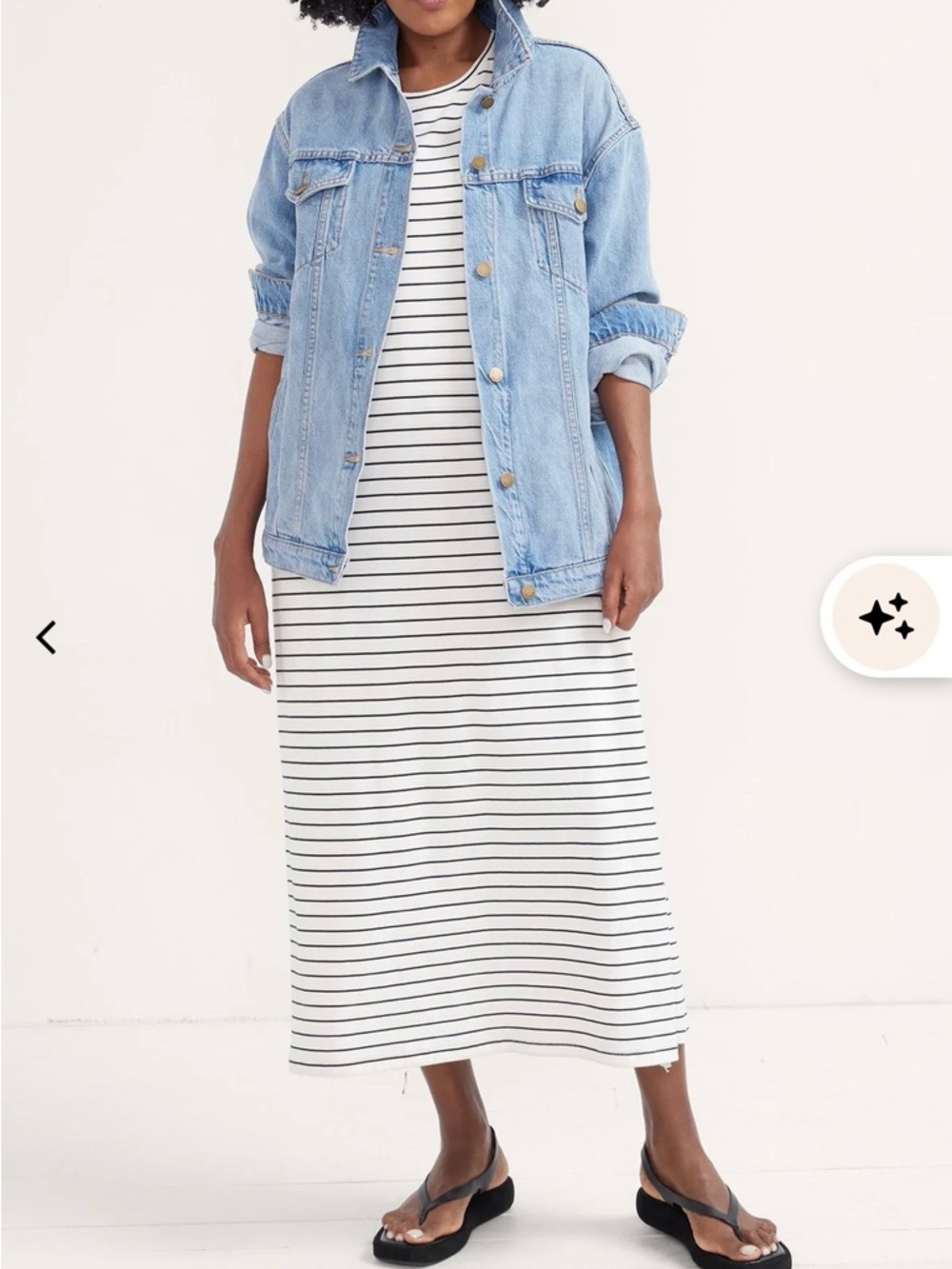 Striped Maternity Nursing Maxi Dress - White/Black